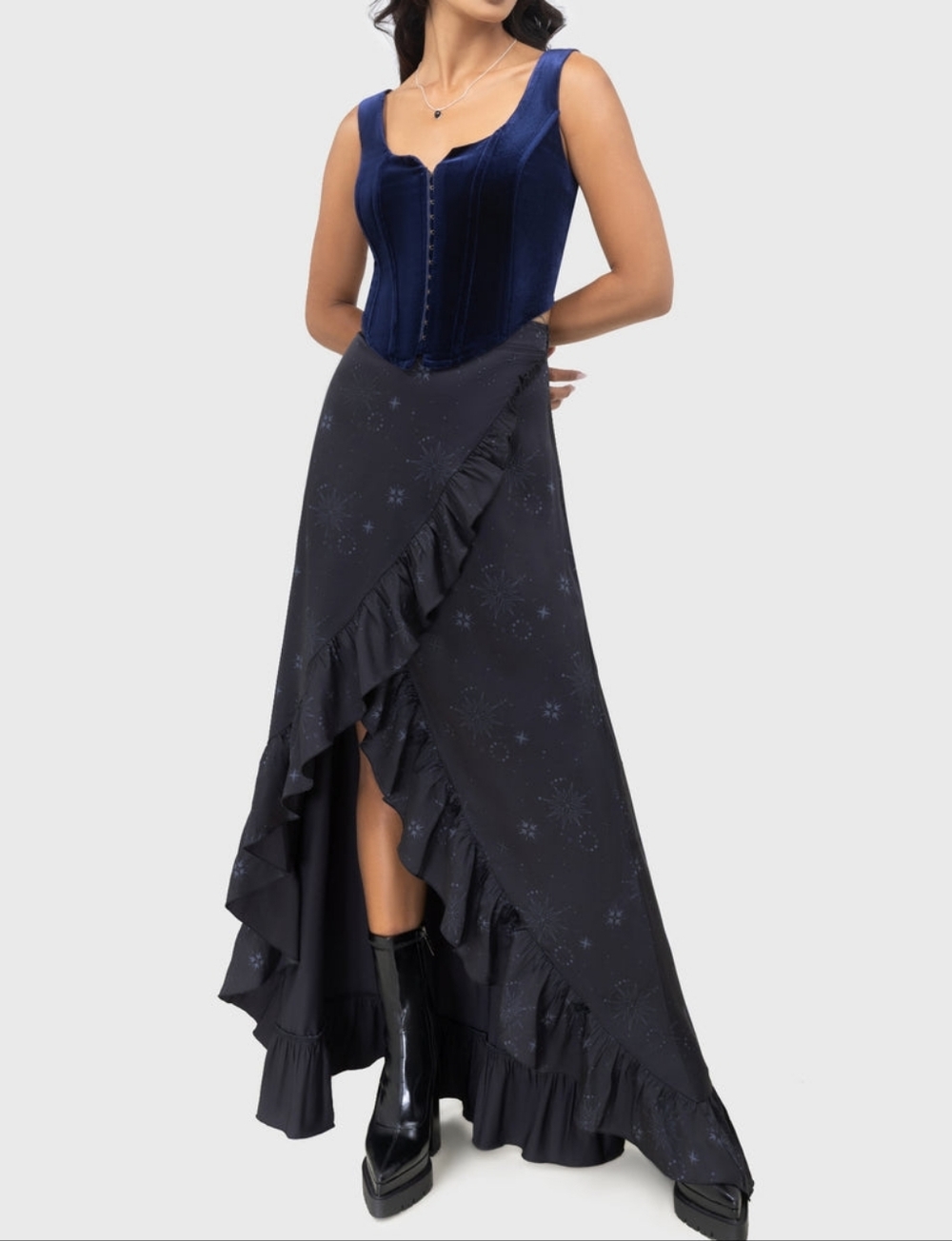 KILLSTAR Starveil Skirt Large Astrolgical Print Maxi Skirt Whisimigoth Nwt